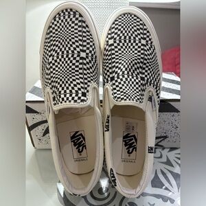 RARE New Vans Optical Illusion Checkerboard OG Slip-On Sneakers Sz 9 M / 10.5 W